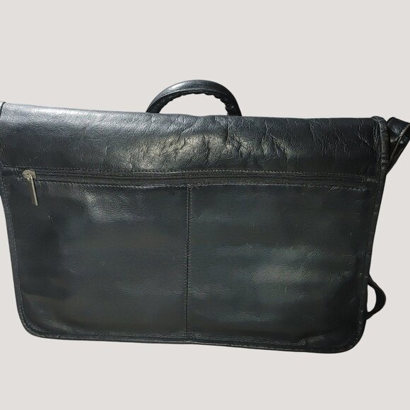 Wilsons Leather Black Briefcase Bag With Adjustable Shoulder Strap  Top Handle - Picture 1 of 10